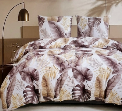 Komplet pościeli bawełnianej 160x200 w duże liście 2054