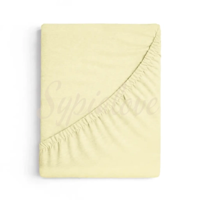 Prześcieradło jersey 160x200 z gumką żółte 150g/m2