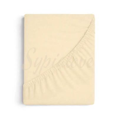 Prześcieradło jersey 160x200 z gumką kremowe 150g/m2