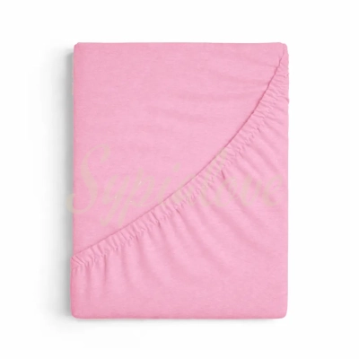 Prześcieradło jersey 180x200 z gumką jasny róż 150g/m2