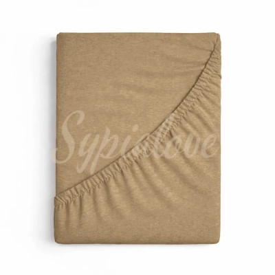 Prześcieradło jersey 200x220 z gumką ciemny beż 150g/m2