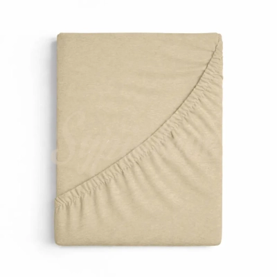 Prześcieradło jersey 160x200 z gumką piaskowe 150g/m2