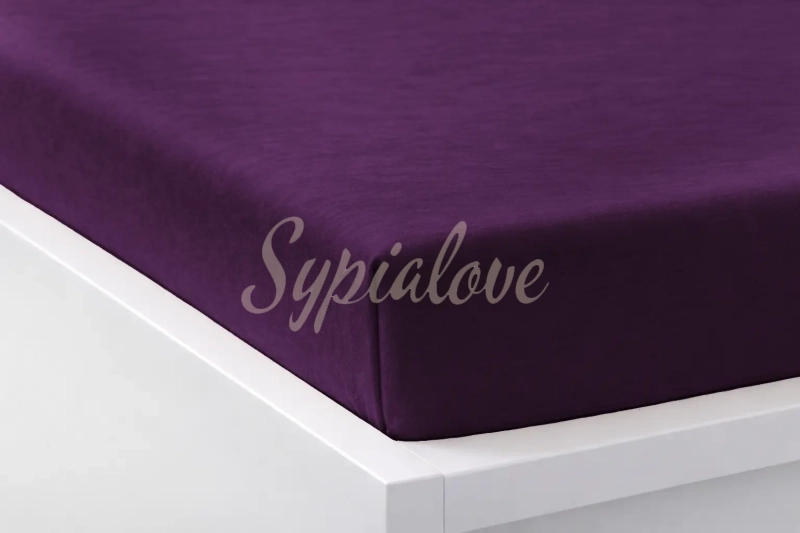 przescieradlo jersey 200x220 ciemny fiolet z gumka.webp