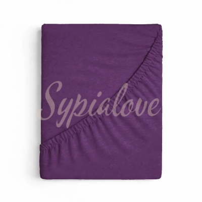 Prześcieradło jersey 200x220 z gumką ciemny fiolet 150g/m2