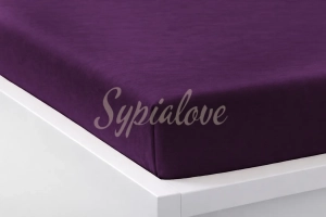 przescieradlo jersey 180x200 ciemny fiolet z gumka.webp
