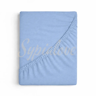 Prześcieradło jersey 200x220 z gumką niebieskie 150g/m2