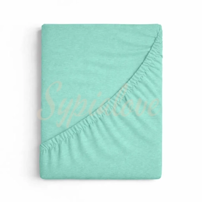 Prześcieradło jersey 160x200 z gumką miętowe 150g/m2