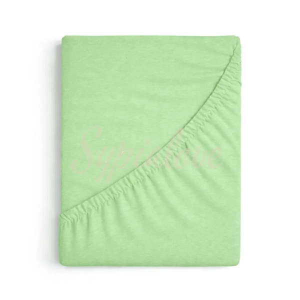 prześcieradło jersey 160x200 z gumką zielone.webp