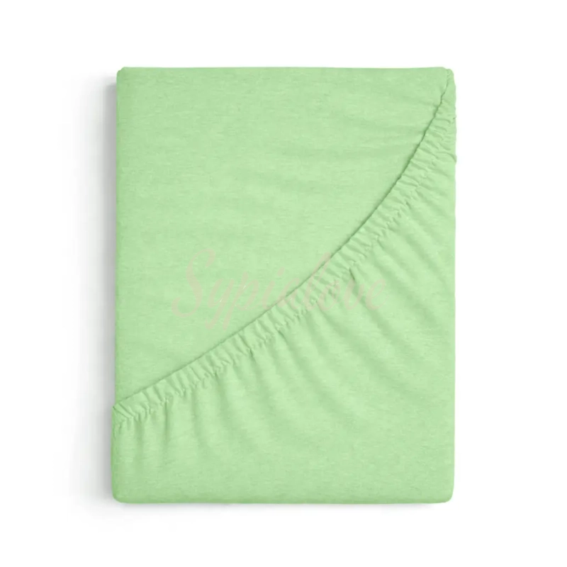 prześcieradło jersey 180x200 z gumką zielone.webp