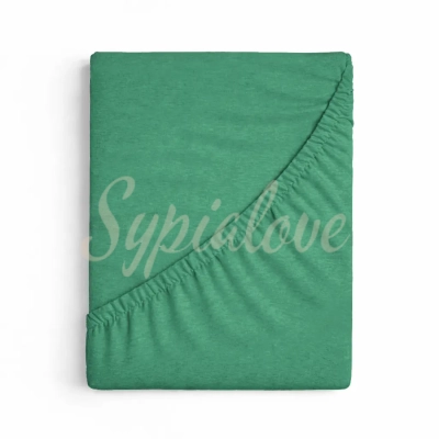 Prześcieradło jersey 140x200 z gumką ciemno zielone 150g/m2