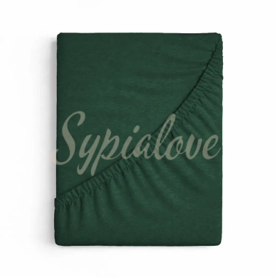 Prześcieradło jersey 90x200 z gumką butelkowa zieleń 150g/m2