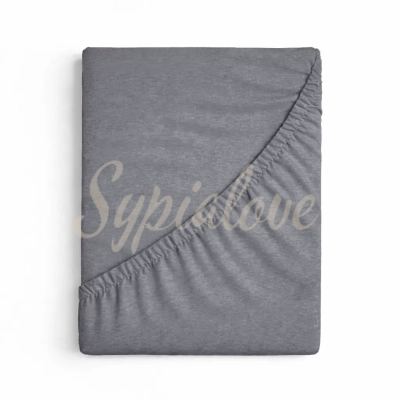 Prześcieradło jersey 180x200 z gumką ciemno szare 150g/m2