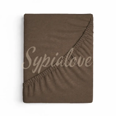 Prześcieradło jersey 160x200 z gumką brązowe 150g/m2