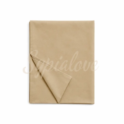 Prześcieradło bez gumki 200x220 beżowe bawełniane