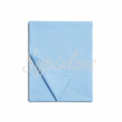 Prześcieradło bez gumki 160x200 niebieskie bawełniane