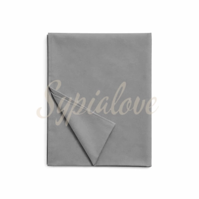 Prześcieradło bez gumki 160x200 ciemno szare bawełniane