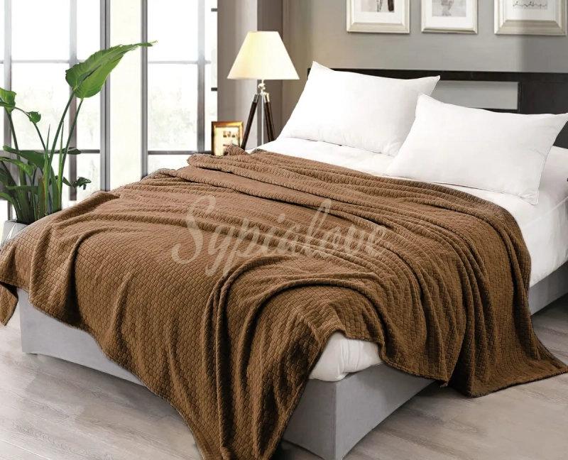 cieply koc z mikrofibry 160x200 brazowy.webp