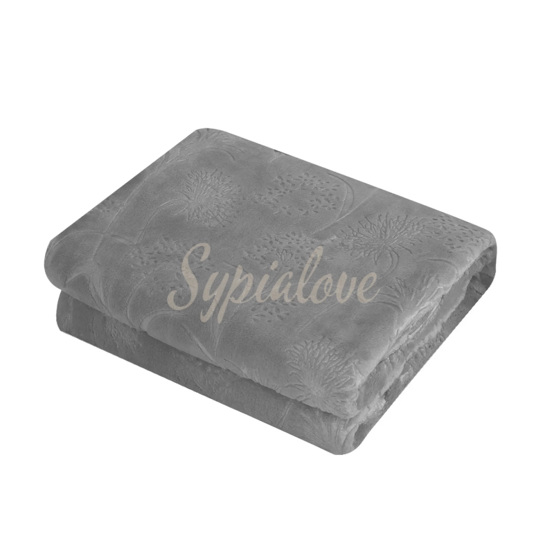 ciepły koc z mikrofibry 200x220 w dmuchawce szary.webp