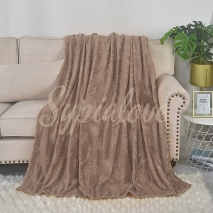 koc z mikrofibry 200x220 w dmuchawce beżowy.webp