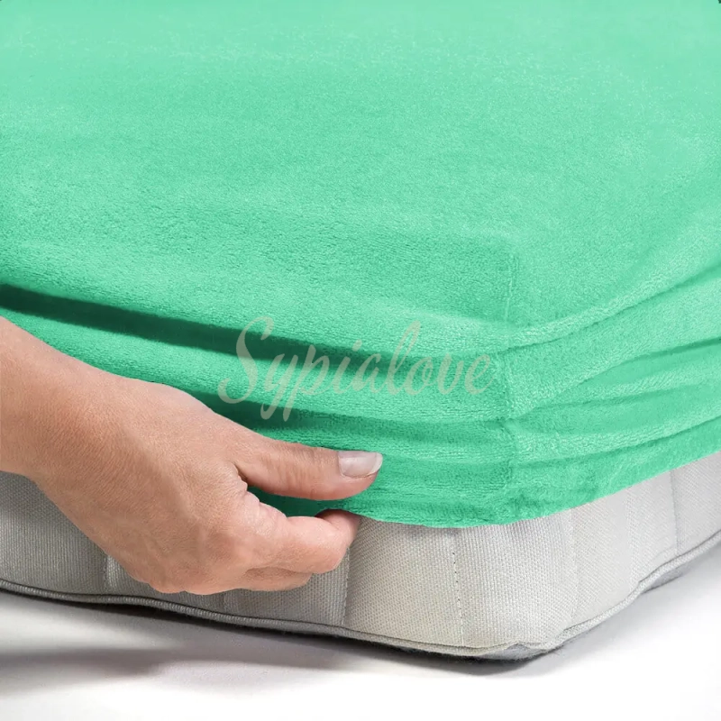 prześcieradło frotte 160x200 mietowe z gumka.webp