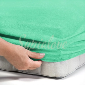 prześcieradło frotte 200x220 mietowe z gumka.webp
