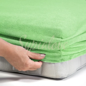 prześcieradło frotte 200x220 jasno zielone z gumka.webp
