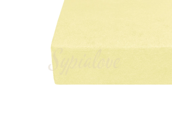 prześcieradło frotte 180x200 z gumka żółte.webp