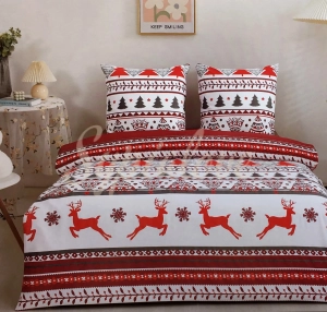 Komplet pościeli 160x200 świątecznej z reniferami.webp
